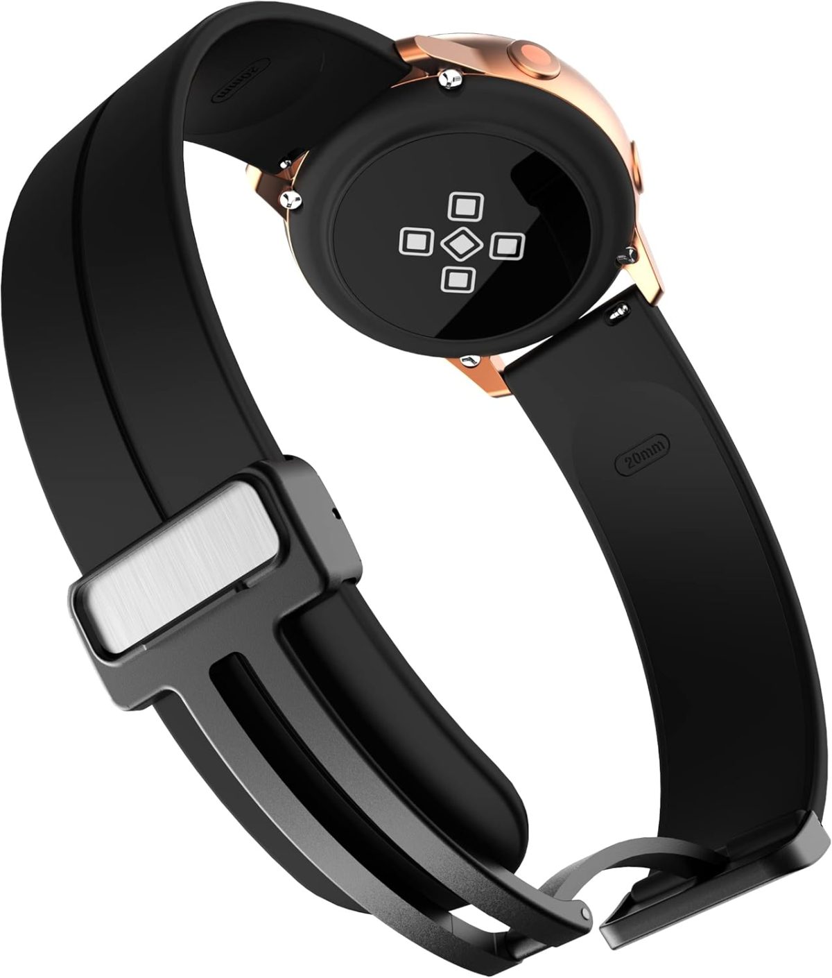 ⁦LEIXIUER 2 Pack 20mm Magnetic Strap for Samsung Galaxy Watch 6 40mm 44mm 43mm 47mm/5 Pro Band 45mm/Galaxy Watch 5 4 44mm 40mm/4 Classic 42mm 46mm Sport Silicone Strap with Magnetic Folding Buckle⁩ - الصورة ⁦4⁩