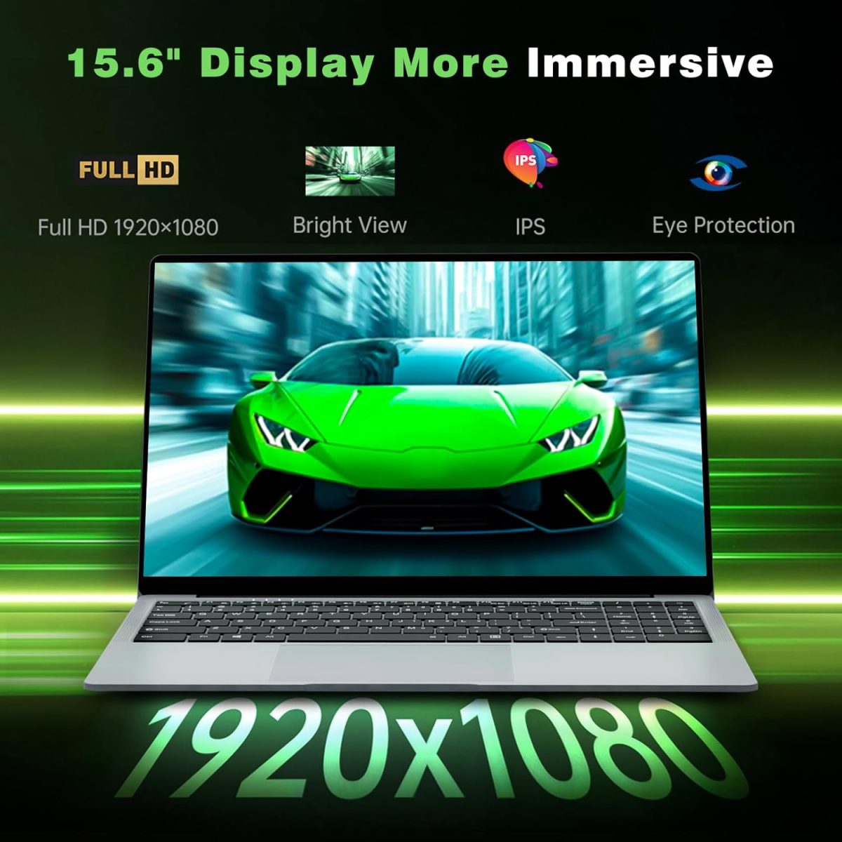 ⁦لابتوب العاب من افينكا، 15.6 انش، معالج N4000 8GB RAM 256GB SSD، لابتوب نوت بوك بشاشة 1920×1080، واي فاي 5 ميني HDMI، فتحة 180 زاوية، لابتوب للطلاب والاعمال⁩ - الصورة ⁦3⁩