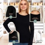 ⁦بريكس تي شيرت نسائي طويل الاكمام - تي شيرت قطن برقبة دائرية بدون علامة فائق النعومة كلاسيكي وقصة ضيقة.⁩ - الصورة ⁦3⁩
