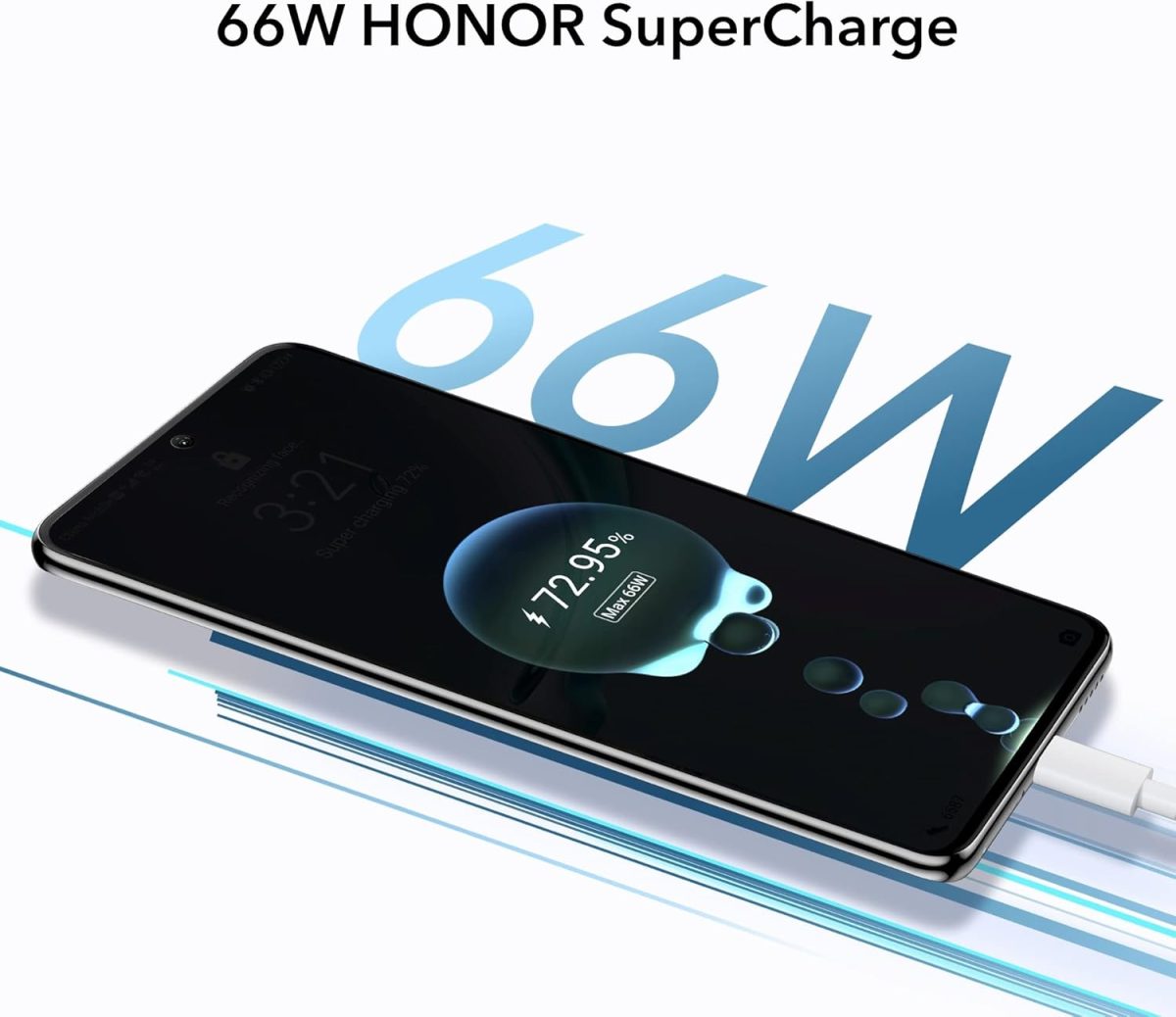 ⁦اونر هاتف ذكي ماجيك 4 لايت 5G 6 + 128 جيجابايت اندرويد 11 مع كاميرا 48 ميجابيكسل، شاشة 6.8 انش 120 هرتز LCD، سناب دراجون 695، شحن سريع 66 واط مع بطارية 4800mAh (ضمان عامين، فضي تيتانيوم⁩ - الصورة ⁦4⁩