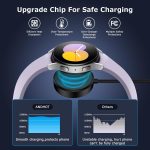 ⁦شاحن ساعة سامسونج بمنفذ USB C للشحن السريع لساعة سامسونج جالكسي 8/8 كلاسيك/7/6 كلاسيك/6/5 برو/5/4/4 كلاسيك/3/اكتيف 2/اكتيف 1، قاعدة شحن لاسلكية مغناطيسية مع سلك كابل من النوع C بطول 3 قدم⁩ - الصورة ⁦2⁩