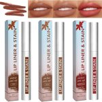 قلم تحديد شفاه قابل للتقشير من زينجكب، تاتو قابل للفصل ومقاوم للماء ويدوم طويلا ومقاوم للماء وقابل للازالة ومقاوم للتلطخ بتصميم محمول للنساء (M-3 الوان)