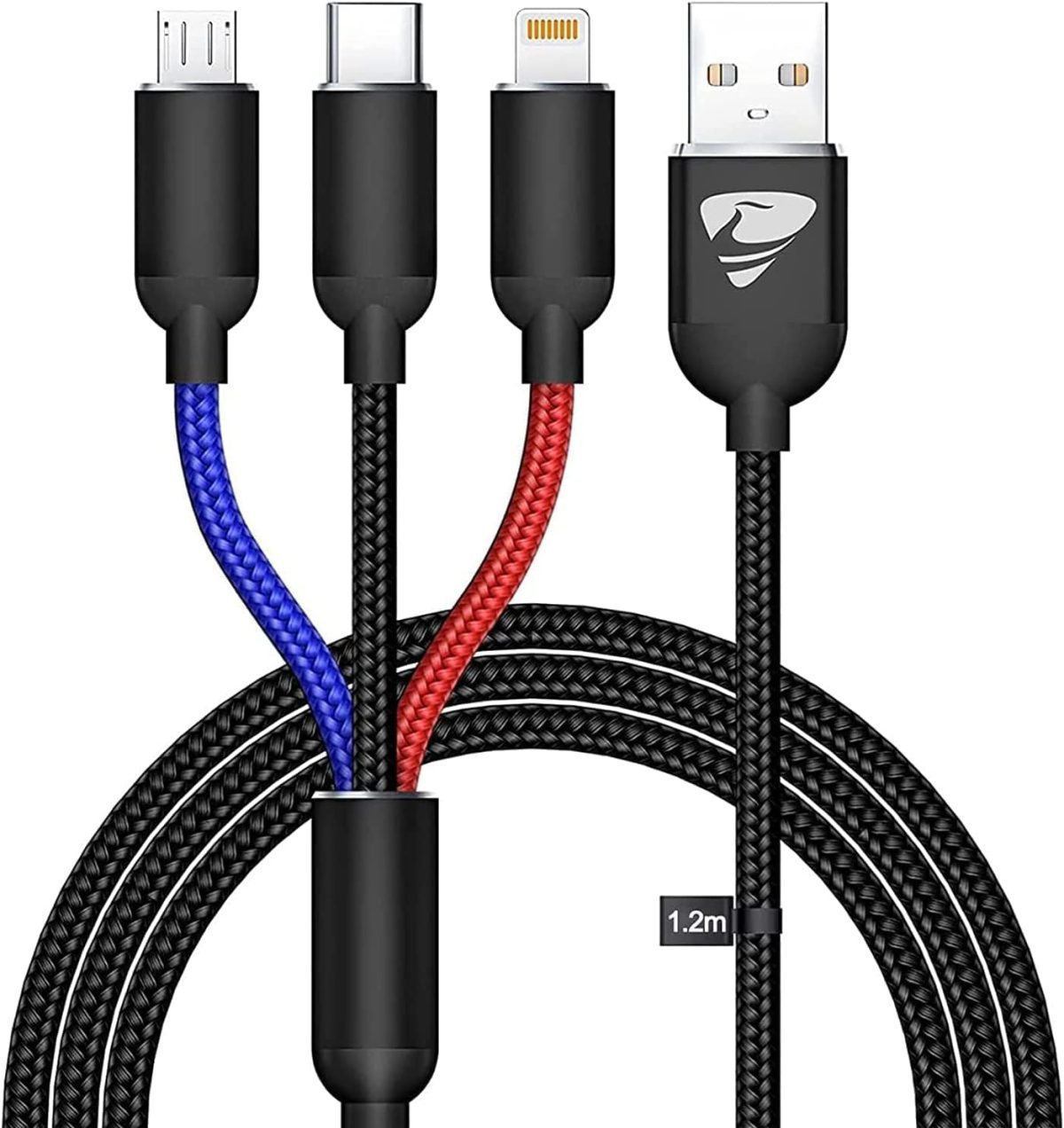 كيبل USB 3 في 1 متعدد الشحن بتصنيف IP لمقاومة المياه والغبار من ايونيس، كيبل مايكرو USB، سلك شحن سريع متوافق مع ايفون 13 12 11 جالكسي اس 20 اس 10 اس 9 اس 8 اس 7 مايكرو يو اس بي اندرويد