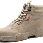 حذاء سلامة للعمل للرجال والنساء من لايوايت، حذاء رياضي خفيف الوزن بمقدمة من الستيل جيد التهوية ومضاد للانزلاق ومقاوم للخرق، حذاء مريح للبناء، كاكي