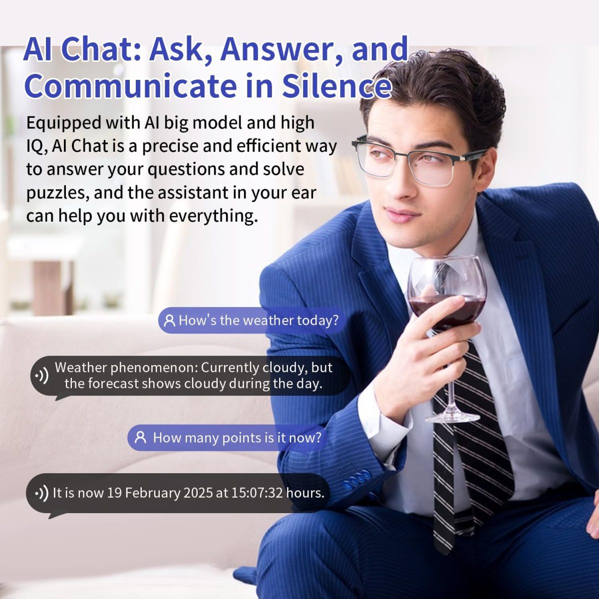 ⁦نظارات شمسية ذكية مفتوحة الاذن من تولبيز، ترجمة نظارات بالذكاء الاصطناعي، عدسات متغيرة اللون، نظارات شمسية مستقطبة بلوتوث، مساعد صوتي⁩ - الصورة ⁦8⁩