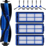 كيباو مجموعة ملحقات من 10 قطع غيار للمكنسة الكهربائية يوفي روبوفاك 11S ماكس روبوفاك 15C ماكس روبوفاك 30C ماكس، 1 فرشاة دوارة، 3 فلاتر هيبا، 6 فرش جانبية