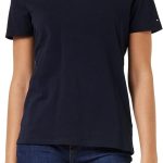 Tommy Hilfiger womens 1985 REG MINI CORP LOGO C-NK SS S/S Knit Tops