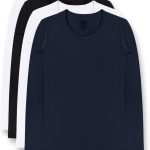 بريكس تيشيرتات باكمام طويلة للبنات - عبوة من 4 قطع من تي شيرتات قطنية فائقة النعومة برقبة دائرية ضيقة