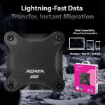 ⁦لينوفو لابتوب في-سيريز V15 للاعمال بشاشة 15.6 انش FHD 1920 × 1080 ومعالج انتل كور i7-13620H جيل 13 وذاكرة RAM 40GB وSSD 1TB وكاميرا ويب وواي فاي 6 وويندوز 11 برو، اسود مع اي داتا 512GB SSD خارجي⁩ - الصورة ⁦7⁩