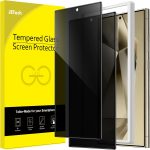 جيتك واقي شاشة للخصوصية لموبايل سامسونج جالاكسي S24 الترا 5G 6.8 انش، طبقة من الزجاج المقوى المضاد للتجسس مع اداة سهلة التركيب، متوافقة مع فتح القفل ببصمة الاصبع، عبوة من قطعتين