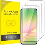 جيتك شاشة حماية لسامسونج جالاكسي A56 شبكة الجيل الخامس 5G، طبقة من الزجاج المقوى بدرجة صلابة 9، مضادة للخدش، شفافة HD، عبوة من 3 قطع