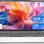 لابتوب العاب 2025 i7 1195G7 (بيت كور i7-1165G7/i7-1185G7)، لابتوب 15.6 انش، 32GB 1TB SSD، شاشة FHD 1920×1080، كيبورد باضاءة خلفية ببصمة الاصبع، كيبورد ار جيه 45 HDMI 180 فتحة زاوية