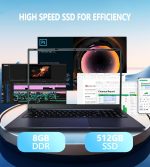 ⁦لابتوب ان بي في سي اكس اس دي 17 انش ويندوز 11.8GB RAM 512GB SSD معالج سيليرون رباعي النواة (حتى 2.9GHz)، شاشة IPS FHD مع منفذ نوع C وواي فاي وUSB 3.0⁩ - الصورة ⁦3⁩