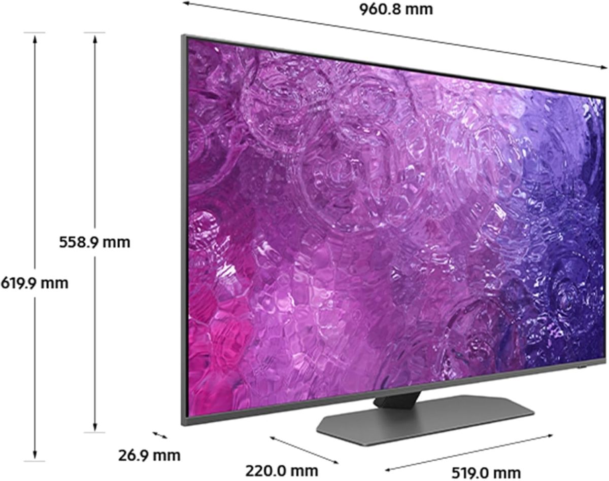 ⁦سامسونج تلفزيون سمارت QN90C 4K نيو QLED HDR 43 بوصة (2023) - معدل تحديث 144 هرتز، دولبي اتموس اوبجيكت، اليكسا مدمجة وشاشة مضادة للانعكاس (مجدد)⁩ - الصورة ⁦7⁩