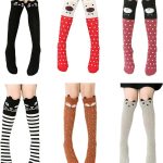 الانكس جوارب للبنات، 6 ازواج جوارب طويلة للركبة بتصميم حيوانات كرتونية للاطفال والبنات فوق الركبة جوارب طويلة من القطن