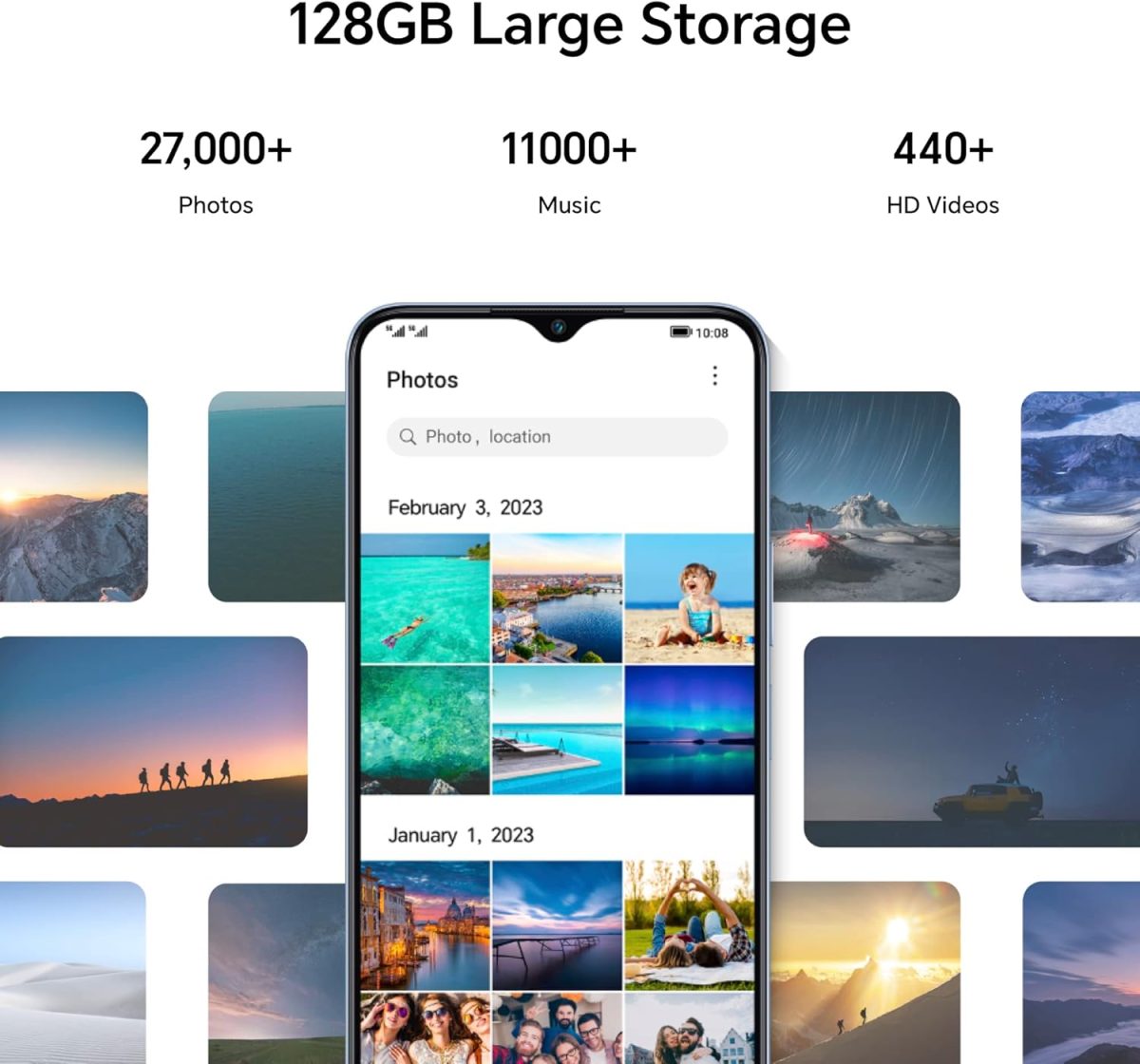 ⁦اونر هاتف ذكي 70 لايت ثنائي شرائح الاتصال بذاكرة روم 128GB وذاكرة RAM 4GB (جي اس ام فقط | بدون سي دي ام ايه) هاتف ذكي 5G مفتوح من المصنع (اسود ميدنايت) - اصدار عالمي⁩ - الصورة ⁦5⁩