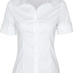 سننو قميص بيسيك بسيط باكمام قصيرة وازرار سفلية للنساء قابل للتمدد باكمام طويلة و3/4 كم