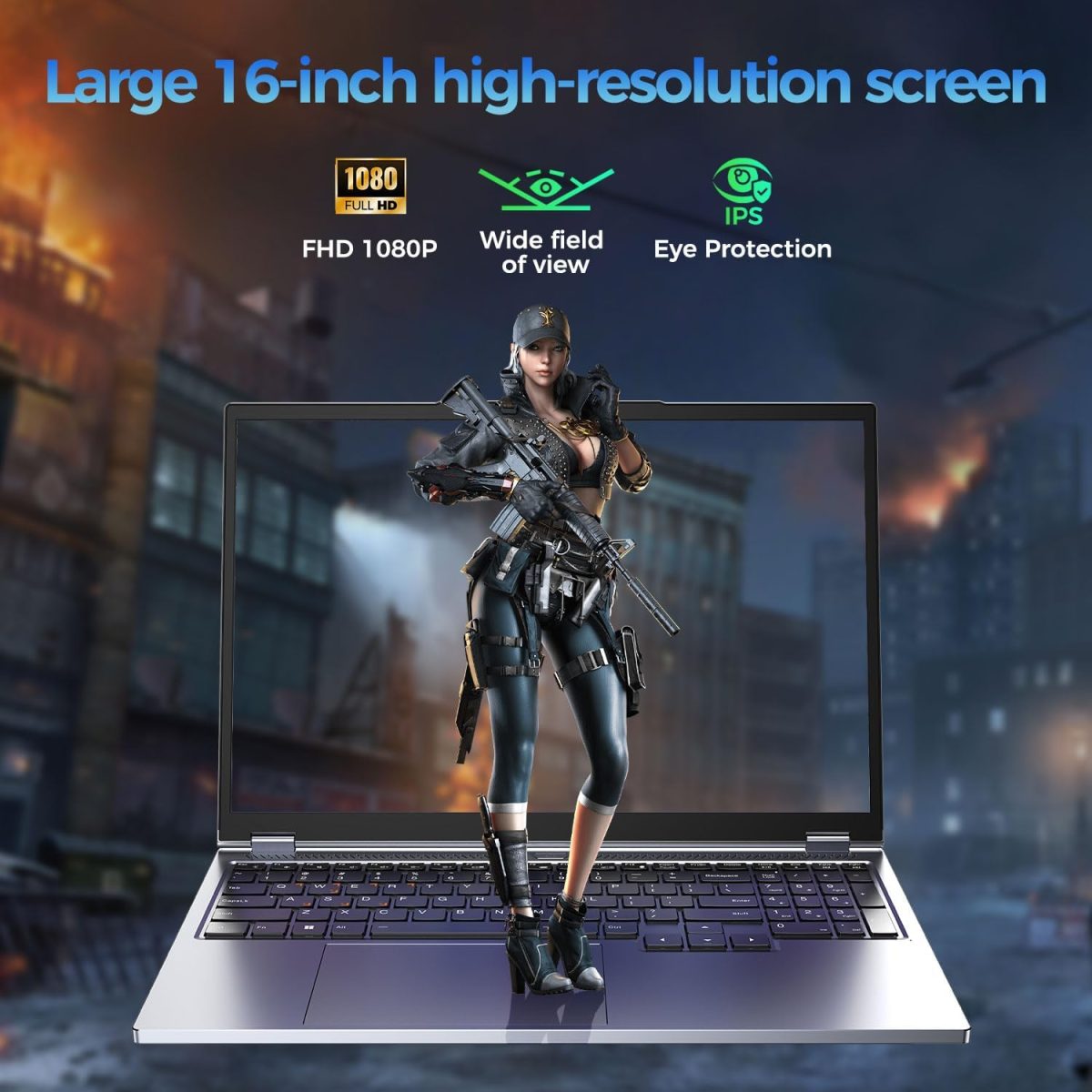 ⁦لابتوب العاب من توبغرو، شاشة 16 انش FHD 60Hz، كور i9-9980HK/ جيفورس GTX1650 (8C/16T، حتى 5.0Ghz)، لابتوب اعمال 32GB DDR4 RAM، 1TB PCIe3.0 SSD/HDMI/كاميرا ويب/كيبورد باضاءة خلفية/واي فاي 6/ويندوز 11⁩ - الصورة ⁦3⁩