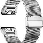 سوار ساعة تيتانيوم من بي واي اكس بي واي ام، سوار شبكي معدني 22 ملم، متوافق مع جارمين فينيكس 8/7/6/5، فوررنر 965/955، ابروتش S60/S62