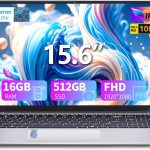 لابتوب للالعاب بشاشة 15.6 انش وذاكرة RAM 16GB وSSD 512GB ومعالج N95 (حتى 3.4GHz)، FHD IPS 1920×1080، يدعم فتح 180 زاوية وكيبورد باضاءة خلفية وفتح بصمة الاصبع