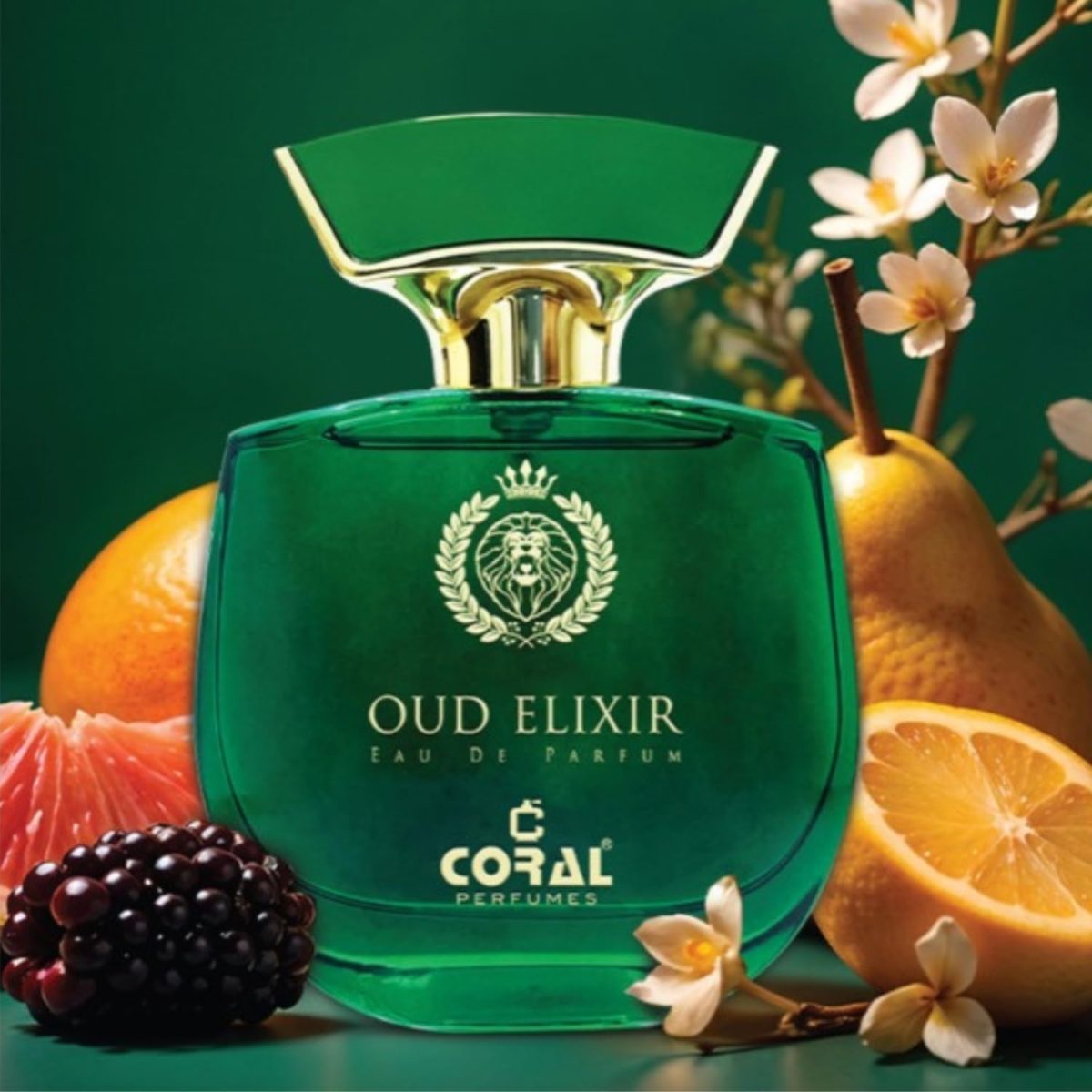 ⁦عطر كورال عود اليكسير للجنسين - 100 مل | او دي بارفان | عطر فاخر يدوم طويلا | عطر العود الأنيق والحسي | رائحة الفواكه والزهور الغريبة | مثالي للهدايا⁩ - الصورة ⁦7⁩