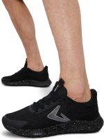 ⁦حذاء جري للتدريب للرجال - حذاء رياضي خفيف الوزن من قماش شبكي جيد التهوية ونعل ممتص للصدمات مقاس 2 M، لون اسود⁩ - الصورة ⁦8⁩