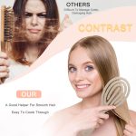 ⁦فرشاة فك تشابك الشعر العضوية بتصميم مربعات للنساء والرجال والاطفال - لا تسحب الشعر - فرش فرد الشعر للشعر المستقيم والمجعد والرطب - فرشاة شعر حلزونية فريدة من نوعها⁩ - الصورة ⁦4⁩