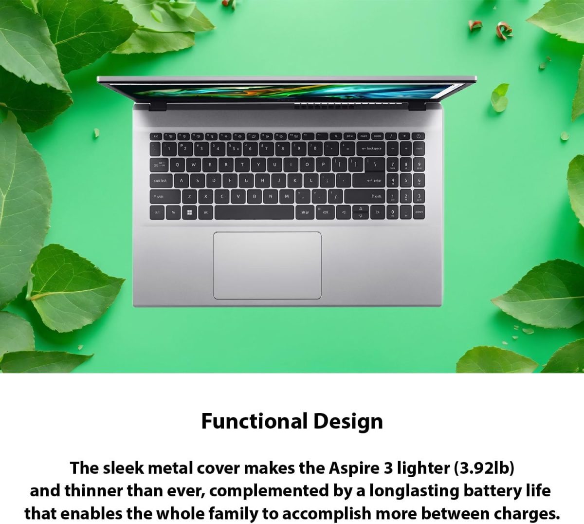 ⁦ايسر لابتوب اسباير 3 بشاشة 15.6 انش FHD (1920×1080) ومعالج AMD راديون ثماني النواة AMD رايزن 7-5700U وذاكرة RAM 32GB وSSD 1TB (512GB PCIe SSD مع اتش بي P500 512GB SSD محمول) منفذ ايثرنت وويندوز 11 برو⁩ - الصورة ⁦8⁩