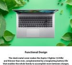 ⁦ايسر لابتوب اسباير 3 بشاشة 15.6 انش FHD (1920×1080) ومعالج AMD راديون ثماني النواة AMD رايزن 7-5700U وذاكرة RAM 32GB وSSD 1TB (512GB PCIe SSD مع اتش بي P500 512GB SSD محمول) منفذ ايثرنت وويندوز 11 برو⁩ - الصورة ⁦8⁩