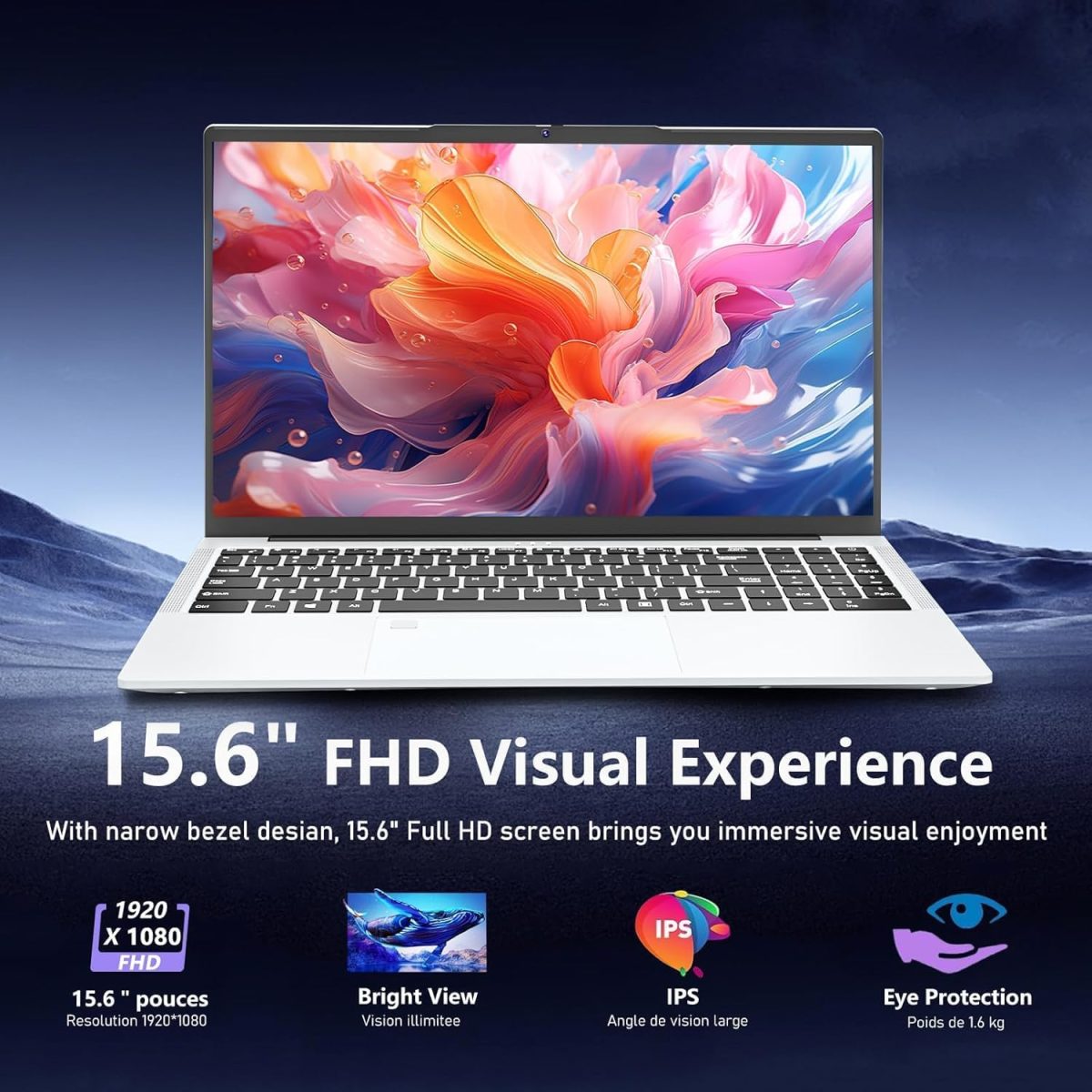 ⁦لابتوب العاب 2025 i7 1195G7 (بيت كور i7-1165G7/i7-1185G7)، لابتوب 15.6 انش، 32GB 1TB SSD، شاشة FHD 1920×1080، كيبورد باضاءة خلفية ببصمة الاصبع، كيبورد ار جيه 45 HDMI 180 فتحة زاوية⁩ - الصورة ⁦3⁩