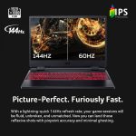 ⁦ايسر لابتوب العاب نيترو 5 الجيل 12 انتل كور i5-12500H / 16GB RAM / 512GB SSD / 4GB انفيديا جيفورس RTX 3050 Ti GPU / شاشة 15.6 انش FHD 144Hz IPS / ويندوز 11 هوم / اسود اوبسيديان وكيبورد انجليزي⁩ - الصورة ⁦4⁩