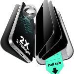 ESR واقي شاشة حماية للخصوصية لموبايل ايفون 15 برو ماكس، مقاوم للكسر بدرجة عسكرية بدرجة صلابة 9، زجاج مقوى مضاد للتجسس مع صينية الترا فيت