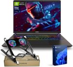 MSI لابتوب العاب فيكتور 16 HX RTX 5080 16 انش QHD+ 240Hz الترا 9 275HX (افضل من i9-14900HX)، انفيديا جيفورس RTX 5080 AI برو، 64GB DDR5، 4TB SSD، اضاءة خلفية RGB، حزمة مع مبرد قابل للطي