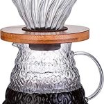 دريا مجموعة ماكينة تحضير القهوة في 60، وعاء تقديم القهوة سعة 600 مل مع فلتر تقطير زجاجي انيق ومنقط قهوة وابريق زجاجي