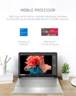 ⁦HP لابتوب 14، AMD رايزن 5 5500U، ذاكرة RAM 8GB، تخزين SSD 256GB، شاشة FHD 14 انش، ويندوز 11 هوم، رفيع ومحمول، شاشة مايكرو ايدج ومضادة للتوهج، عمر بطارية طويل (14-fq1025nr، 2021)⁩ - الصورة ⁦2⁩