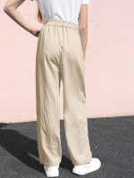 ⁦سانجتري بنطلون واسع الساق للبنات والنساء خفيف الوزن كاجوال مرن عالي الخصر بقصة ساق مستقيمة، مناسب لعمر 4 سنوات - للنساء مقاس 2XL⁩ - الصورة ⁦4⁩