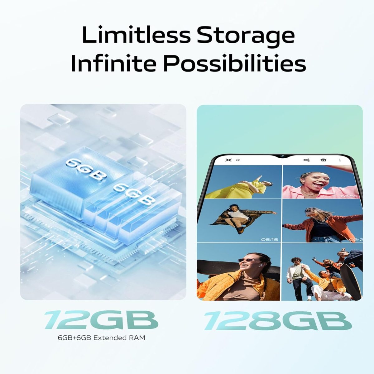 ⁦فيفو واي 18 4G (بني موكا، ذاكرة RAM 6+6GB، 128GB) | شاشة 6.56 انش | 90Hz | كاميرا خلفية 50MP | وضع ليلي فائق | مقاومة للغبار والماء IP54 | توسيع ذاكرة 1TB |⁩ - الصورة ⁦5⁩