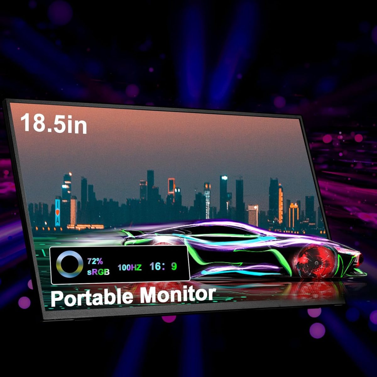 ⁦ايروفامي مكتب العاب كمبيوتر محمول 18.5 انش FHD 100Hz للابتوب وسيرفيس والكمبيوتر وبلاي ستيشن 4/5 مع حامل⁩ - الصورة ⁦7⁩