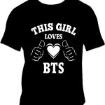 FM ستايلز تي شيرت مطبوع عليه This Girl Loves BTS للجنسين FMS362