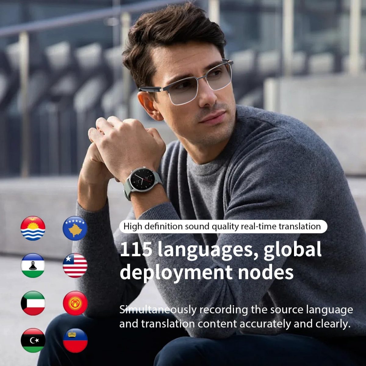 ⁦نظارات شمسية ذكية مفتوحة الاذن من تولبيز، ترجمة نظارات بالذكاء الاصطناعي، عدسات متغيرة اللون، نظارات شمسية مستقطبة بلوتوث، مساعد صوتي⁩ - الصورة ⁦3⁩