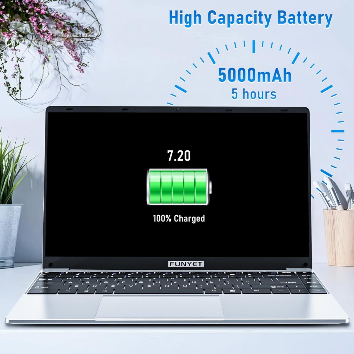 ⁦لابتوب العاب 14 انش من فونيت، لابتوب 2025 ويندوز 11 برو، 8GB RAM 256GB SSD، معالج انتل الجيل 11 N5095 (حتى 2.9GHz)، FHD 1920×1080، بلوتوث 4.2⁩ - الصورة ⁦5⁩