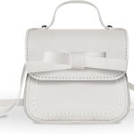 مابلوس شنطة كتف للبنات الصغيرات مع عقدة فيونكة، شنطة صغيرة بغطاء قلاب ومحفظة، شنطة كروس للبنات والاطفال الصغار من سن 2-5 سنوات، الطول 80-110 سم/31.5-43.3 انش (بيج)