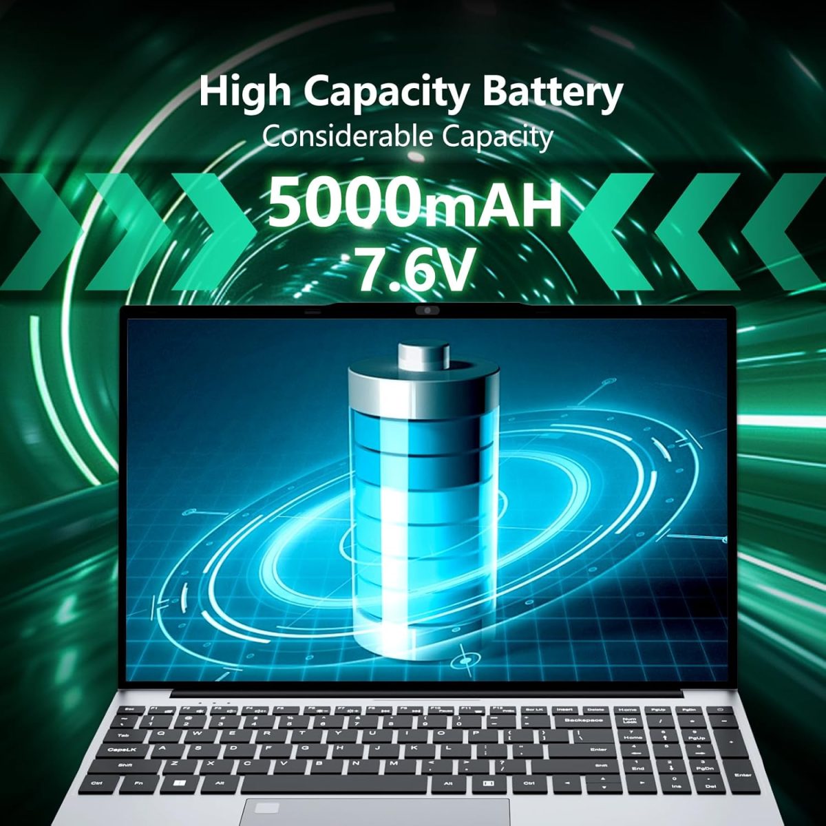 ⁦لابتوب العاب 15.6 انش، معالج سيليرون N5095، 16GB 512GB SSD، شاشة FHD 1920×1080، فتحة 180 زاوية ببصمة الاصبع، كيبورد باضاءة خلفية، ميني HDMI⁩ - الصورة ⁦7⁩