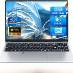 لابتوب العاب 16 انش، انتل سيليرون N100 (حتى 3.4GHZ) ويندوز 11 برو للالعاب 16GB 1TB SSD، لابتوب تقليدي، شاشة FHD 1920x1200، فتح بصمة الاصبع، كيبورد باضاءة خلفية، نتبوك