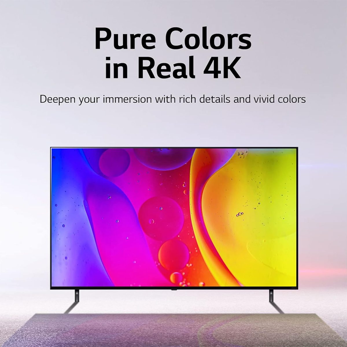 ⁦LG تلفزيون نانو سيل 65 بوصة من سلسلة نانو 77 بتصميم شاشة سينما 4 كيه اكتيف HDR ويب او اس 22 مع ضمان ثينك كيو بالذكاء الاصطناعي لمدة عام، اسود، 65NANO776QA-AMAG⁩ - الصورة ⁦7⁩