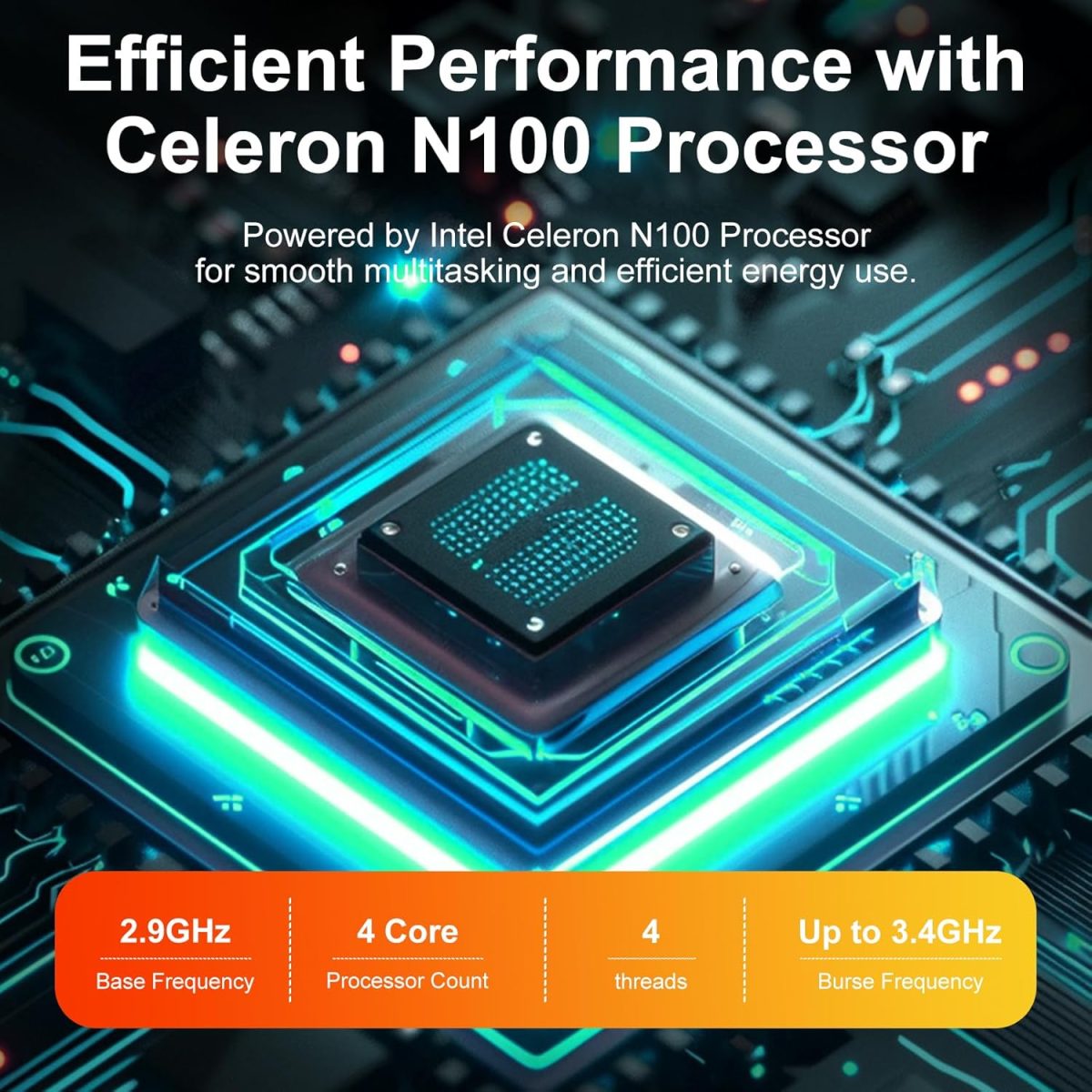 ⁦لابتوب جينا 15 15.6 انش FHD، ويندوز 11 برو للطلاب، انتل رباعي النواة N100، 16GB DDR5 RAM، 1TB SSD، مايكروسوفت اوفيس مجاني، بصمة اصبع، كيبورد رقمية، نوع C، HDMI، USB 3.2، ضمان لمدة عامين⁩ - الصورة ⁦4⁩