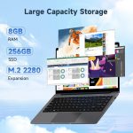 ⁦بي ماكس لابتوب للالعاب بشاشة 14 انش LPDDR4 سعة 8GB وSSD سعة 256GB، لابتوب للالعاب N5000 (حتى 2.7Ghz)، لابتوب⁩ - الصورة ⁦2⁩