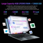 ⁦لابتوب ويندوز 11 بشاشة 13.5 انش بنتيوم J3710 رباعي النواة، ذاكرة RAM 4GB + SSD 128GB، نوت بوك رفيع وخفيف، لوحة 3000×2000 3K، واي فاي 5G + AC، هيكل معدني، كيبورد باضاءة خلفية، بصمة اصبع، WPS، HDMI، نوع⁩ - الصورة ⁦2⁩