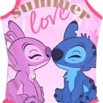 Disney Stitch Girls Swimming Costume Stitch and Angel One Piece Swimsuit Kids Swim Suit Sizes 6 to 12 Years
