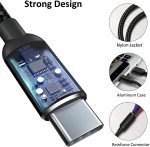 ⁦كيبل USB 3 في 1 متعدد الشحن بتصنيف IP لمقاومة المياه والغبار من ايونيس، كيبل مايكرو USB، سلك شحن سريع متوافق مع ايفون 13 12 11 جالكسي اس 20 اس 10 اس 9 اس 8 اس 7 مايكرو يو اس بي اندرويد⁩ - الصورة ⁦4⁩
